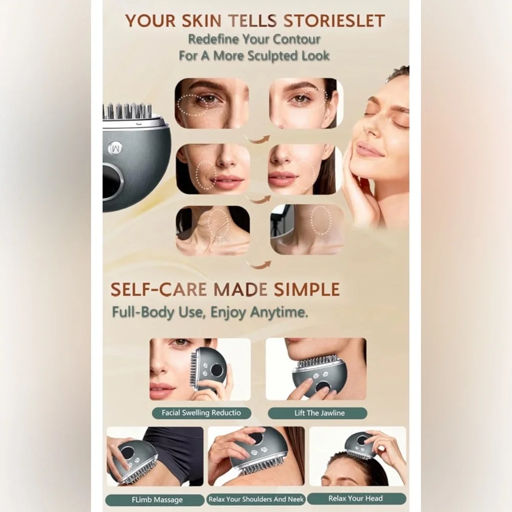 Electric Lymphatic Contour Face Brush - Face Massager- Unisex